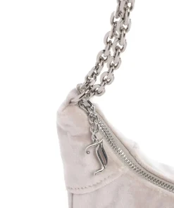 Kimberly S Schultertasche Samtgewebe hellgrau