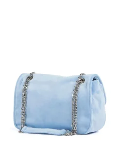 Kimberly Schultertasche Samtgewebe hellblau