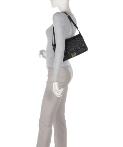 K/Kuilt Medium Schultertasche Schafsleder schwarz