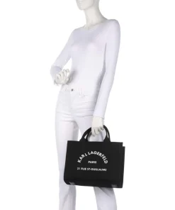 K/Rue St Guillaume Medium Handtasche Canvas schwarz