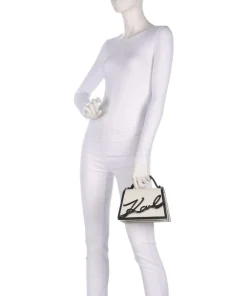 K/Signature 2.0 Handtasche fein genarbtes Rindsleder weiß