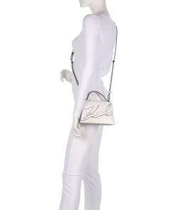 K/Signature 2.0 Small Handtasche Rindsleder weiß