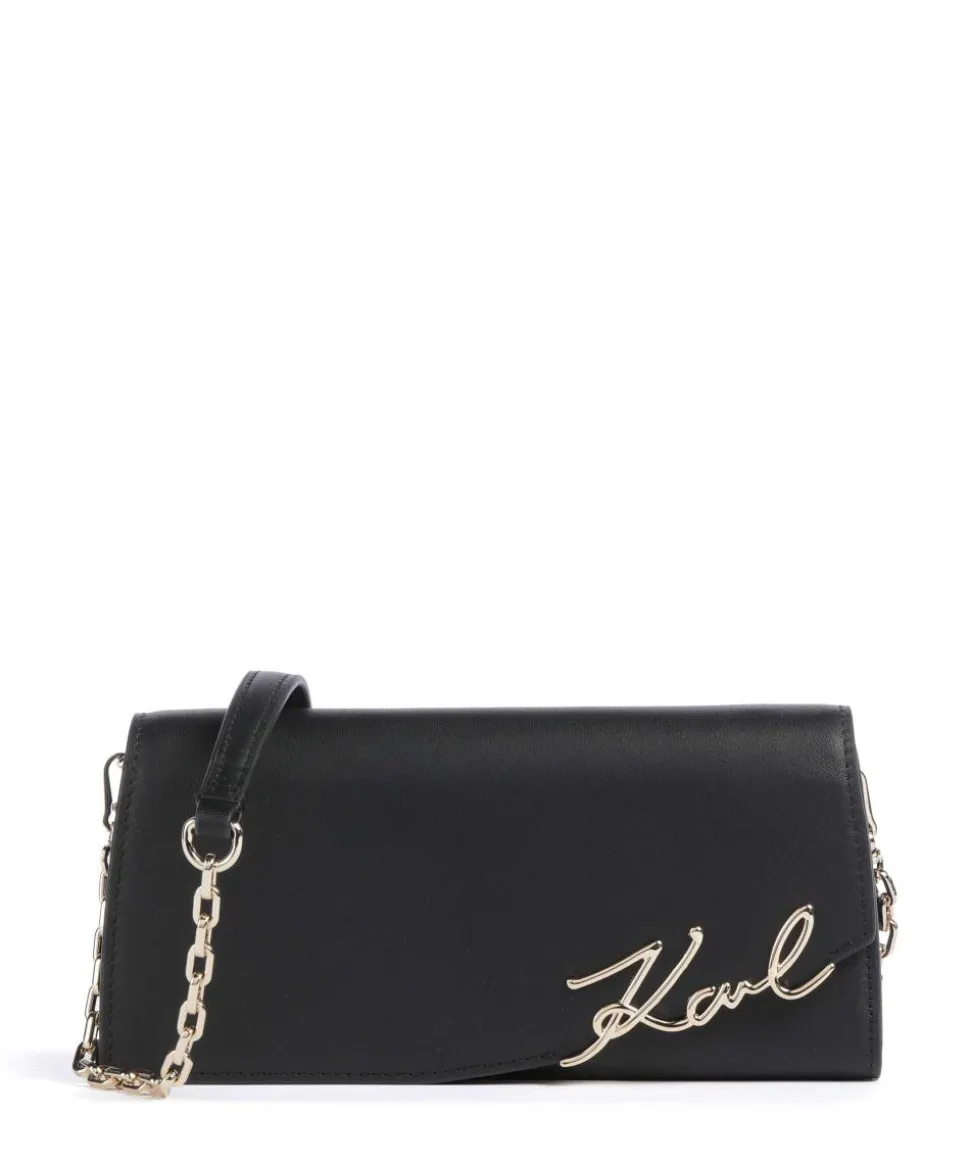 K/Signature Geldbörse fein genarbtes Rindsleder schwarz