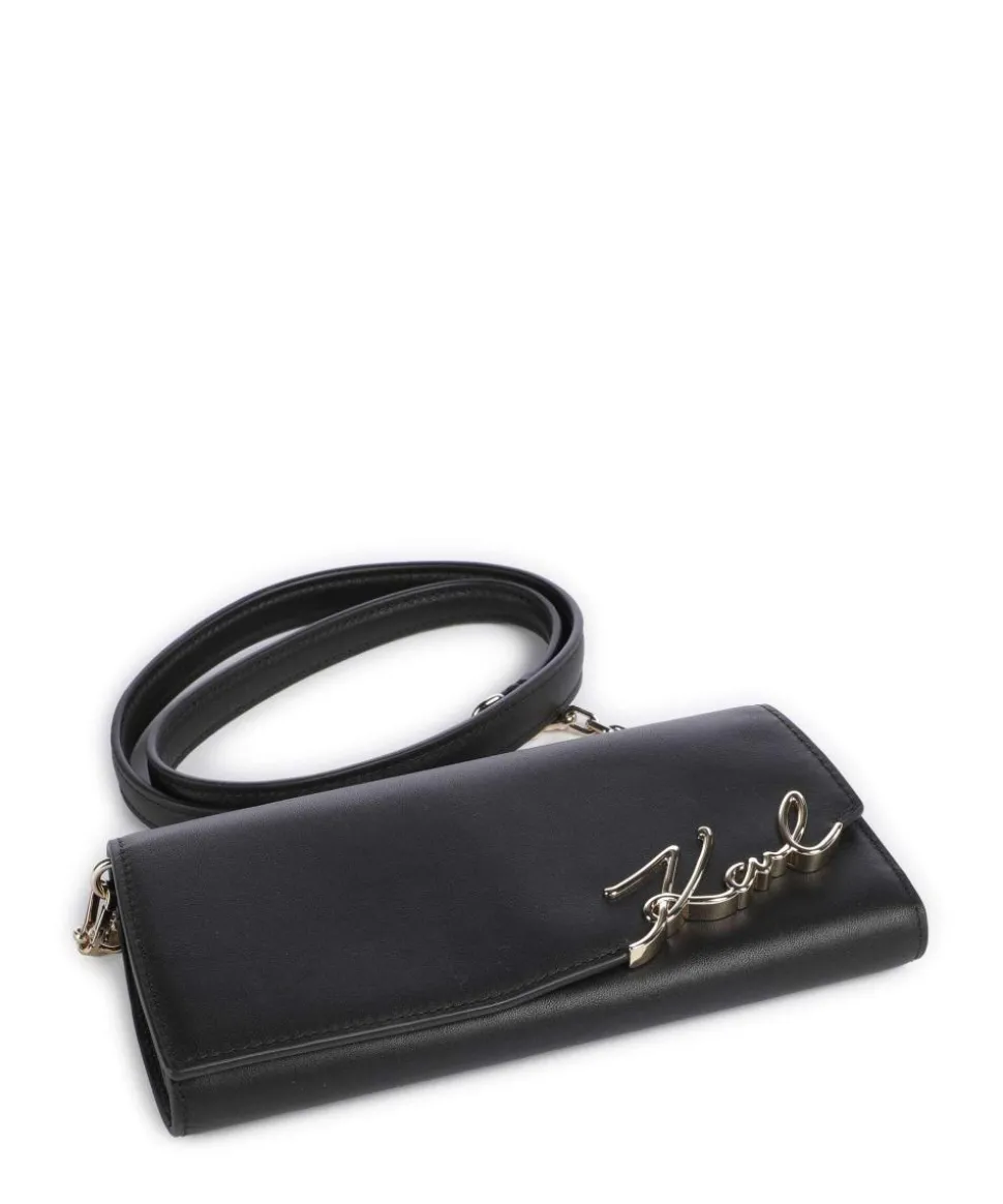 K/Signature Geldbörse fein genarbtes Rindsleder schwarz