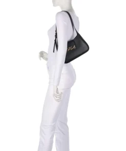 K/Signature Schultertasche fein genarbtes Rindsleder schwarz