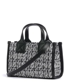 K/Skuare Small Handtasche Lederimitat, Baumwolle weiß/schwarz