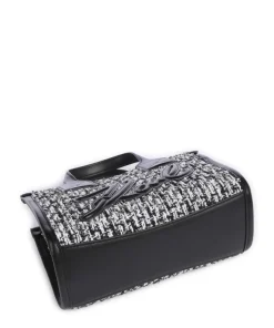 K/Skuare Small Handtasche Lederimitat, Baumwolle weiß/schwarz