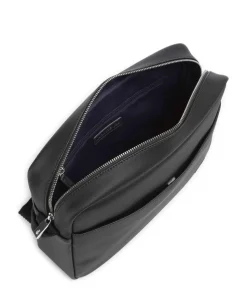 Kuriertasche Lederimitat schwarz