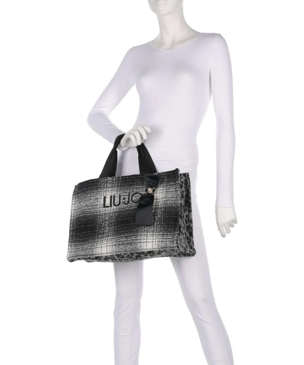 L Handtasche Polyester grau/schwarz