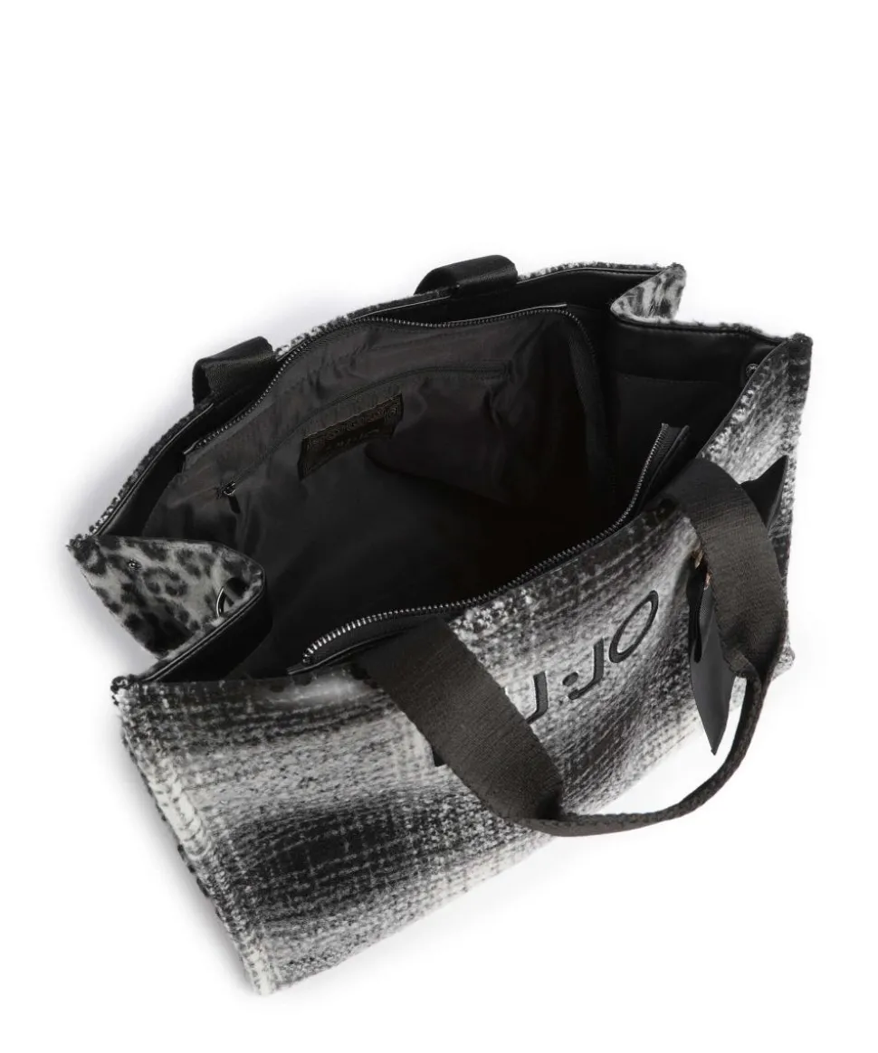 L Handtasche Polyester grau/schwarz