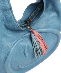 Lachnerstrasse 5 Shopper genarbtes Rindsleder blau