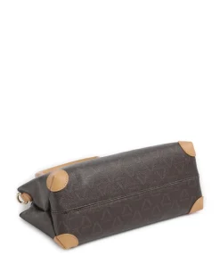 Lady Re Handtasche Lederimitat dunkelbraun