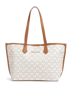 Lady Re Shopper Lederimitat weiß/braun