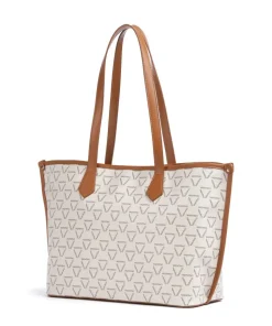 Lady Re Shopper Lederimitat weiß/braun