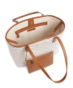 Lady Re Shopper Lederimitat weiß/braun