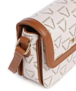 Lady Re Umhängetasche Lederimitat weiß/braun