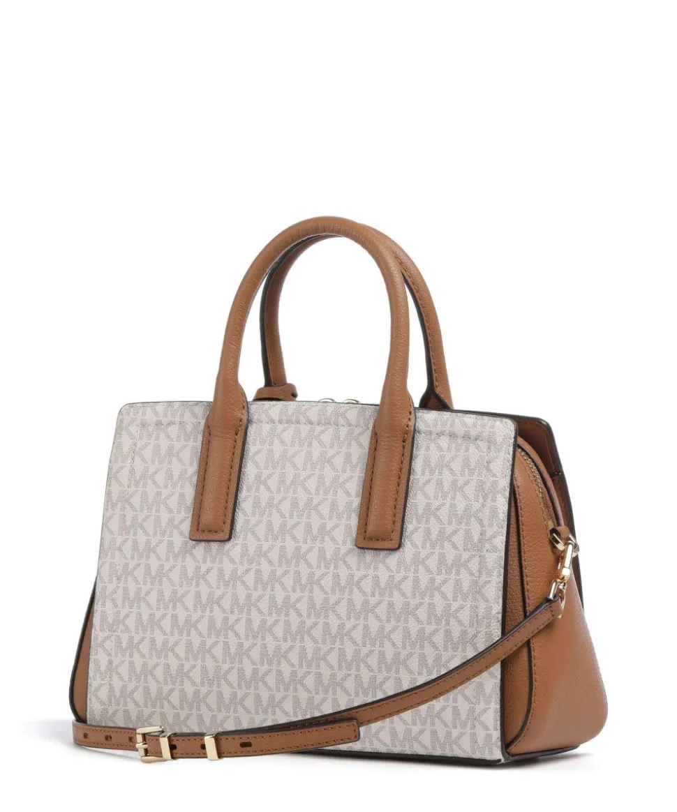 Laila Handtasche Canvas elfenbein/braun