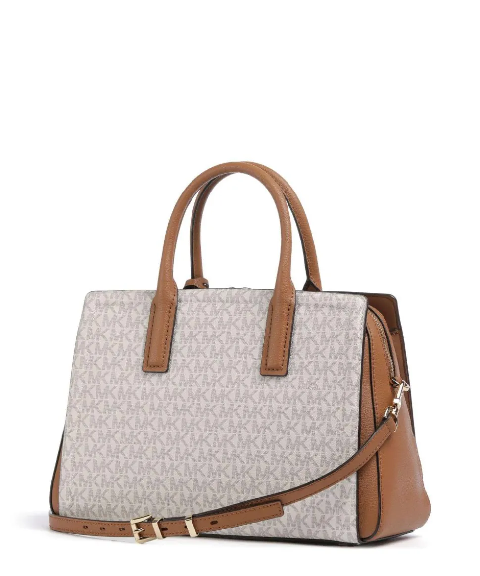 Laila Handtasche Canvas elfenbein/braun