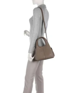 Lana 23 Handtasche genarbtes Leder dunkelbraun