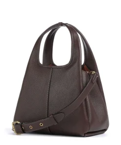 Lana 23 Handtasche genarbtes Leder dunkelbraun