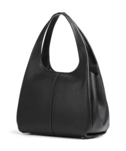 Lana Beuteltasche genarbtes Leder schwarz