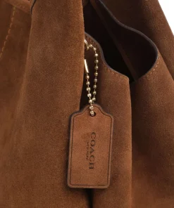 Lana Suede Beuteltasche aufgerautes Leder braun