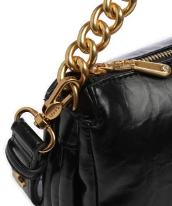 Lapuffy Schultertasche Lederimitat schwarz