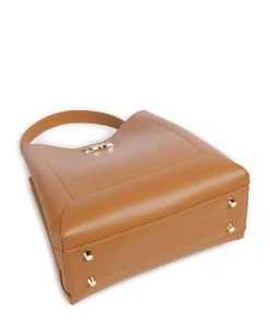 Laurie Handtasche fein genarbtes Leder hellbraun