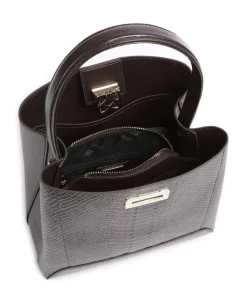 Laurie Handtasche geprägtes Rindsleder dunkelbraun