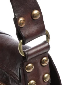 Lavata Schultertasche genarbtes Rindsleder dunkelbraun