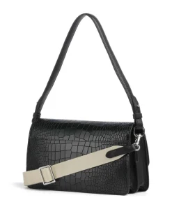 Leather Lane Schultertasche geprägtes Rindsleder schwarz