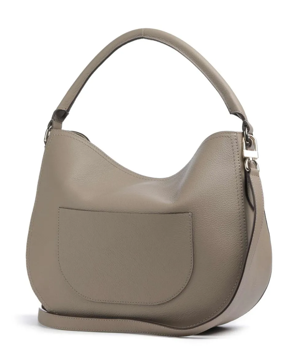 Lenah Beuteltasche genarbtes Rindsleder taupe