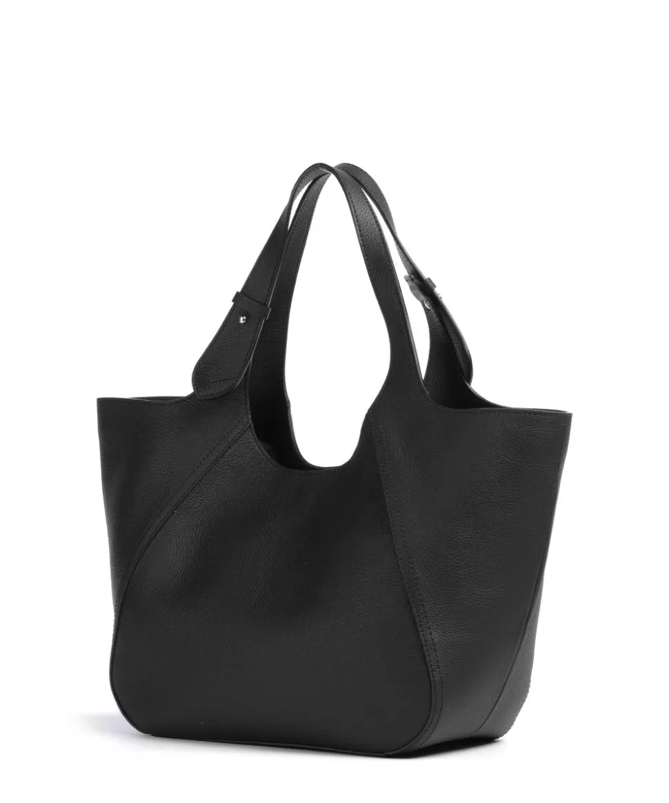 Lenah Big Shopper genarbtes Rindsleder schwarz