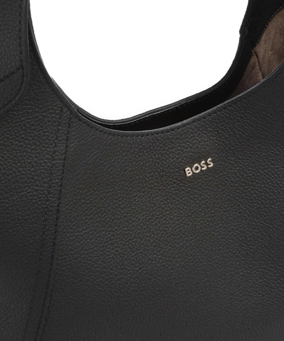 Lenah Big Shopper genarbtes Rindsleder schwarz