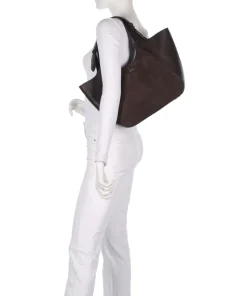 Lenah Big Shopper genarbtes Rindsleder, aufgerautes Rindsleder dunkelbraun