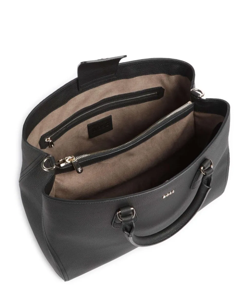 Lenah Handtasche 13″ genarbtes Rindsleder schwarz