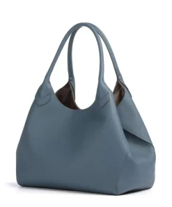 Lenah Shopper genarbtes Rindsleder blaugrau