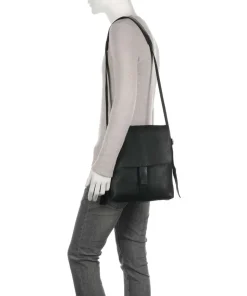 Lift Umhängetasche genarbtes Leder schwarz