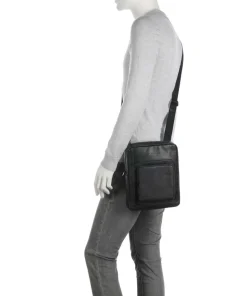 Liko Umhängetasche fein genarbtes Leder schwarz