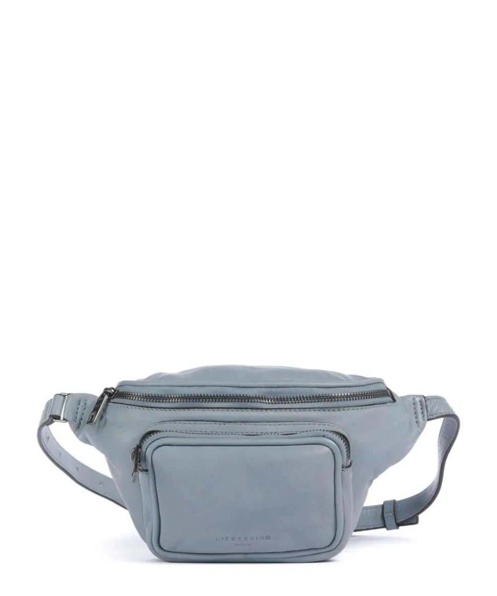 Lila Sheep Natural M Gürteltasche Schafsleder blaugrau