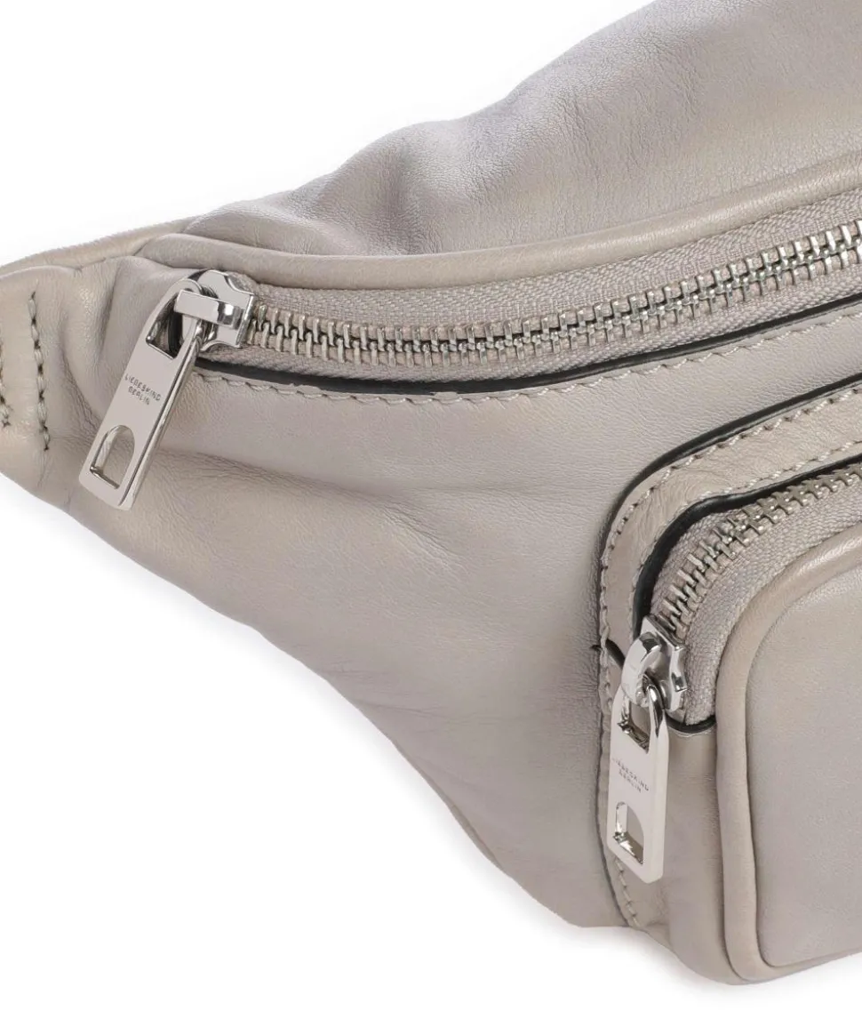 Lila Sheep Natural M Gürteltasche Schafsleder grau