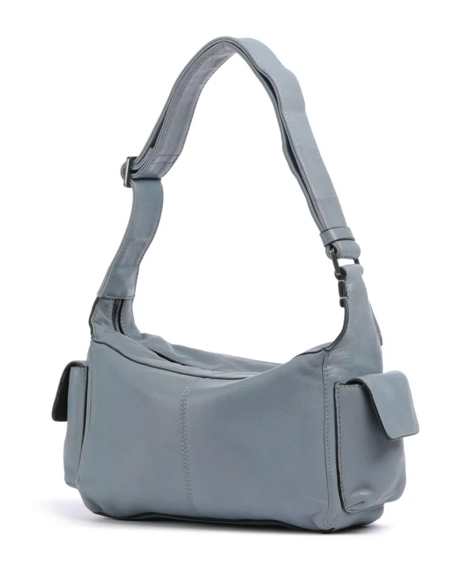 Lila Sheep Natural S Schultertasche Schafsleder blaugrau