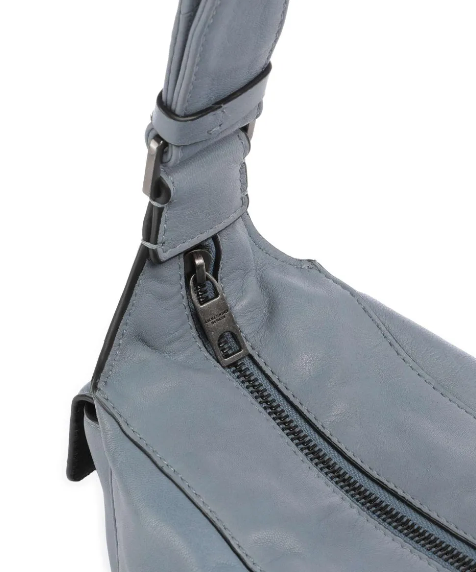 Lila Sheep Natural S Schultertasche Schafsleder blaugrau