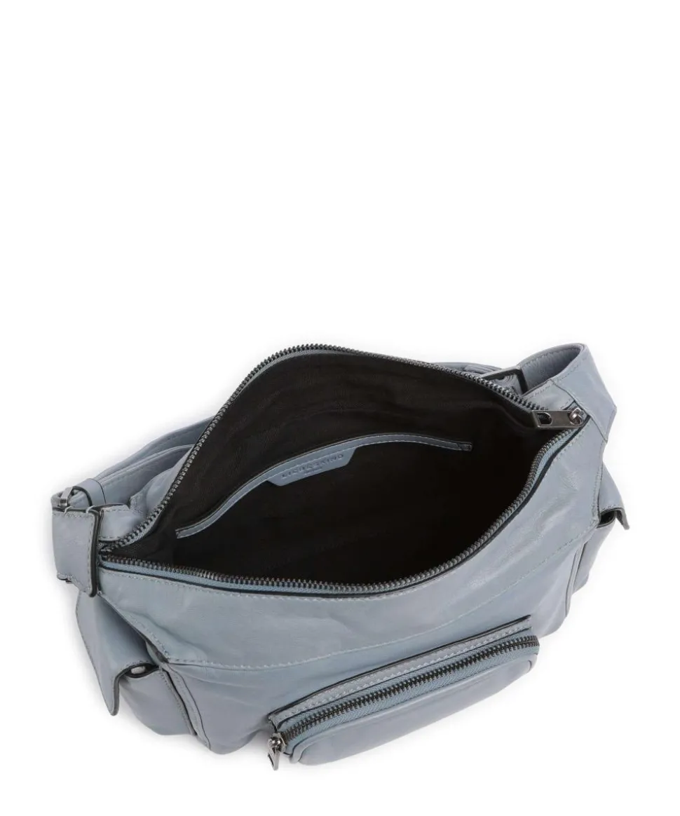 Lila Sheep Natural S Schultertasche Schafsleder blaugrau