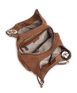 Lillie Beuteltasche aufgerautes Rindsleder braun