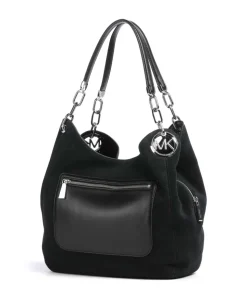 Lillie Large Beuteltasche aufgerautes Rindsleder schwarz