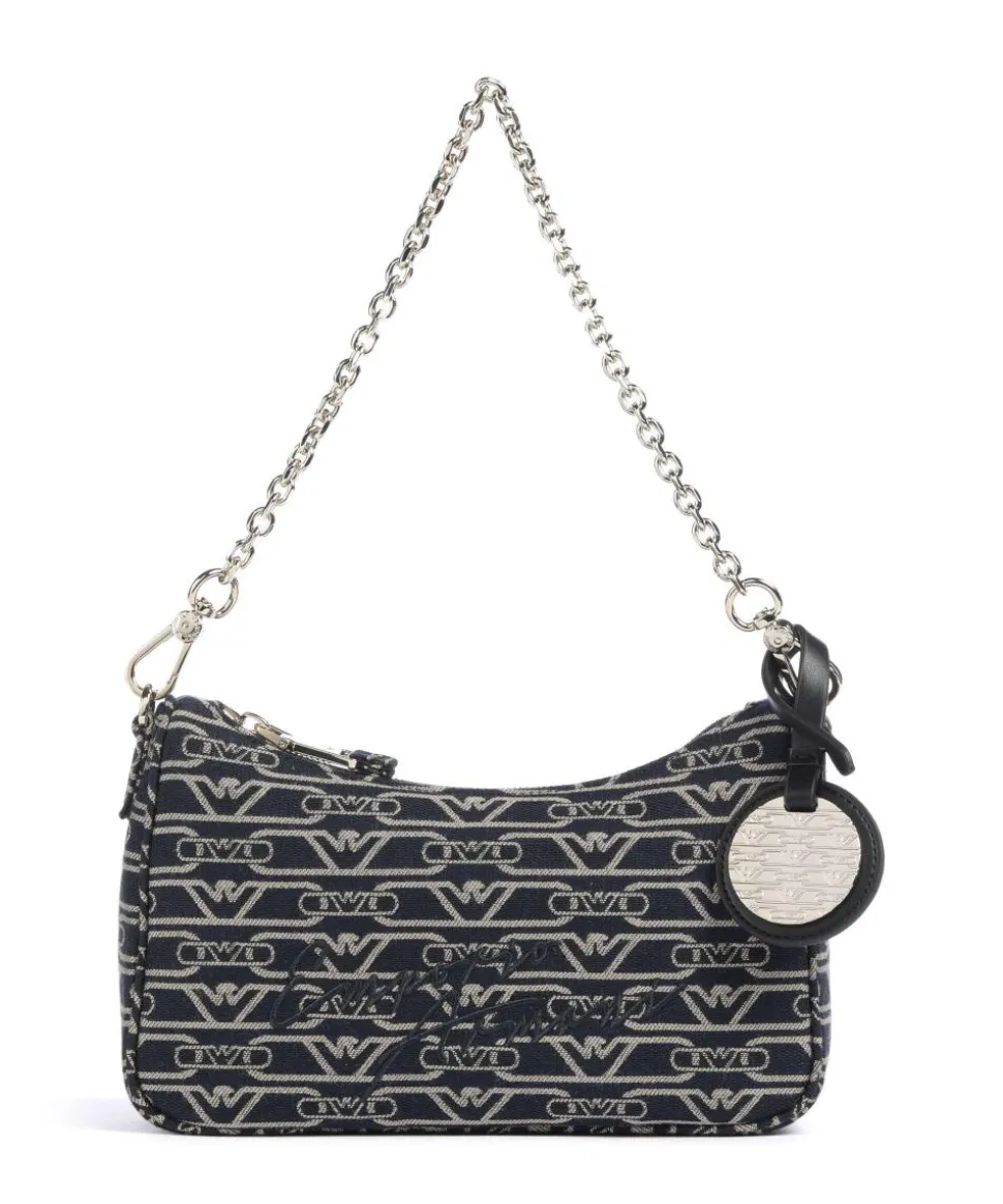 Lilly Schultertasche Canvas blau/beige