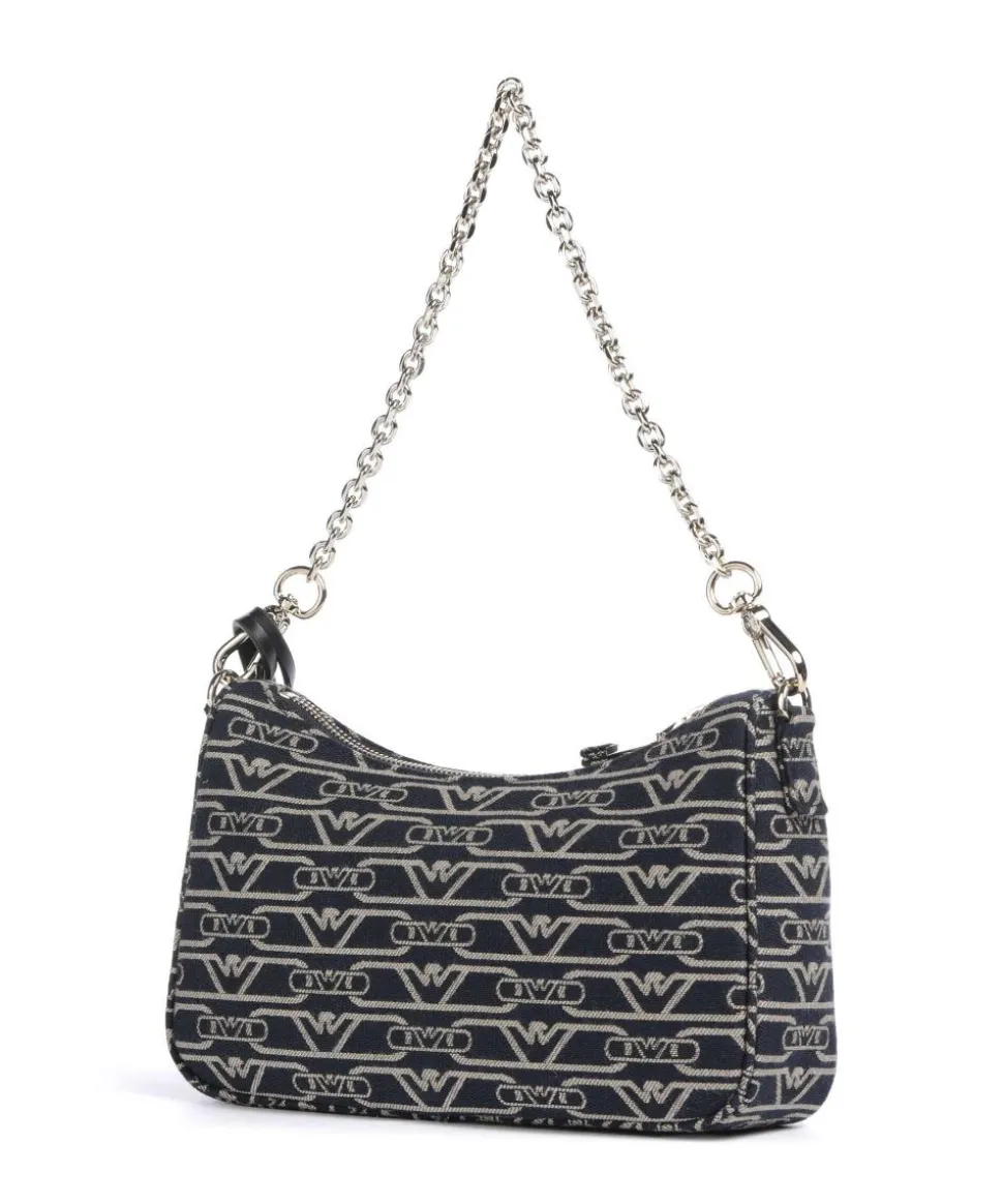 Lilly Schultertasche Canvas blau/beige