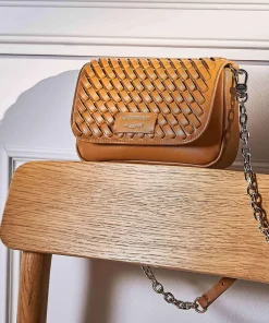 Lilly Umhängetasche Lederimitat, Rindsleder braun