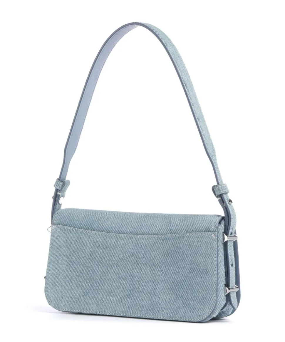 Liv Small Schultertasche aufgerautes Rindsleder blau